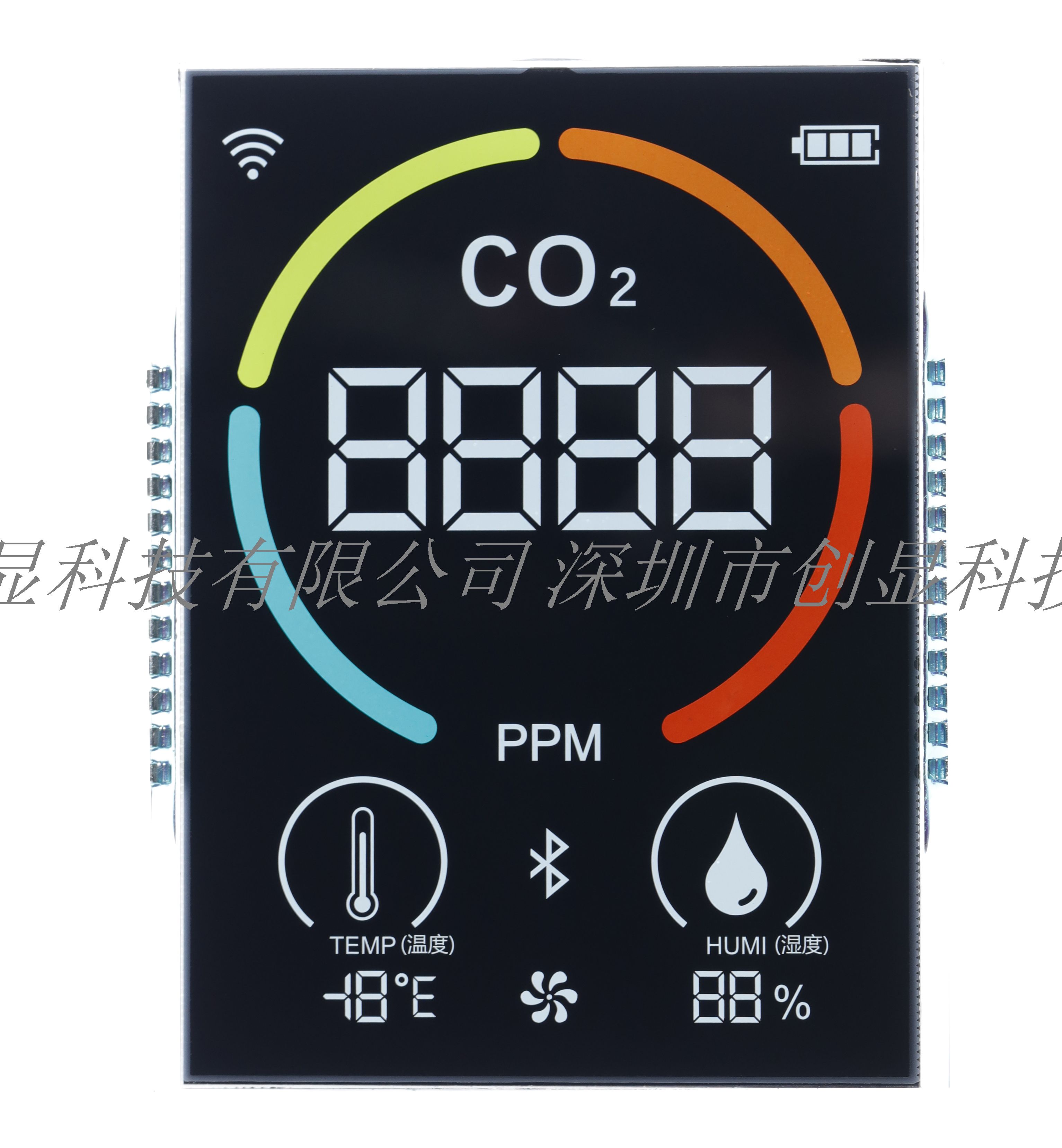 二氧化碳/甲醛检测仪LCD屏